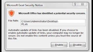 วิธีแก้ microsoft office has identified a potential security concern