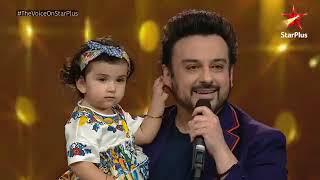 Adnan Sami her daughter and wife voice of India stage .