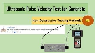 Ultrasonic Pulse Velocity Test for Concrete || Non-Destructive Testing Methods (NDT) #8