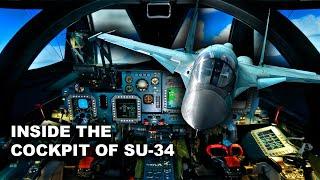 SU-34! Russia's Supersonic Tactical Bomber (Сухой Су-34) Flying Commands Explained Inside Cockpit!