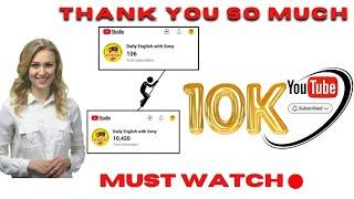 10k subscriber special video | how to learn english from zero | daily english with sony