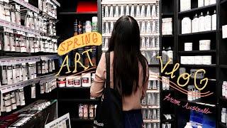 spring art vlog from Australia  art supplies shopping, gouache illustration, sketchbook chat, etc