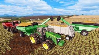NEW CLAAS COMBINE ADDED TO THE CREW | HARVESTING & TRUCKING GRAIN | FARMING SIMULATOR 2017 EP #48
