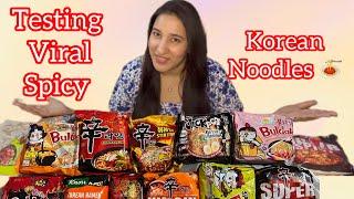 Testing Super spicy Korean noodles | Hot & spicy korean noodles challenge ️ | Manjot Kaur virdii