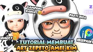 TUTORIAL MEMBUAT ART ZEPETO AMEL KIM GAMPANG BANGET, PAKAI IBISPAINT | ZEPETO INDONESIA