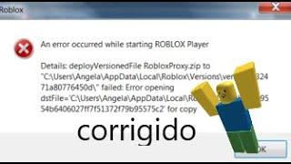 an error occurred while starting roblox corrigido