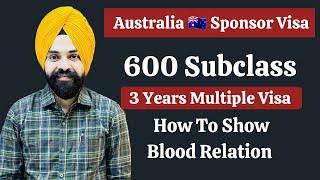 How To Get Australia sponsor Visa Subclass 600 || 3 Years Multiple Entry Visa