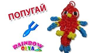 ПОПУГАЙ из резинок рогатке. Фигурка из резинок | Parrot Rainbow Loom