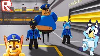 CHASE DE PAW PATROL ESCAPA DE LA PRISION DE BARRY EN ROBLOX CON BLUEY! 