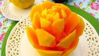 How To Cut A Mango into Rose Flower | Great Mango Cutting Style | Fruit Carving Garnish | Party Food