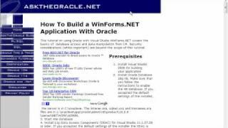 How to build a winforms.net application with Oracle