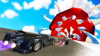 We Battled a Giant Worm Monster with the Batmobile in BeamNG Multiplayer!