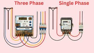 single phase and three phase energy meter wiring connection | electrical technologies