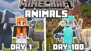 I Survived 100 DAYS in an ANIMAL World in MINECRAFT... Here's what happened