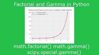 Factorial and Gamma Functions in Python - math.factorial(), math.gamma(), scipy.special.gamma()