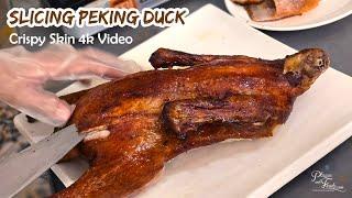 Slicing Peking Duck Skin at OUG Jade Restaurant #pekingduck #placesandfoods #roastduck