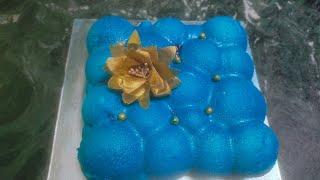 Entremet Mousse Cake/Blue velvet Mousse Cake/Cloud Shaped Cake/3DBubbleCakeAtHome/VelvetTexturedCake