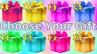 Escolha seu presente  São 8 caixas diferentes  Choose Your Gift from 8 boxes  Elige tu regalo