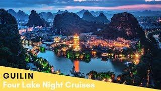 Four Lakes Night Cruise (夜游两江四湖) and Riyue Shuangta Cultural Par (桂林日月如双塔) in Guilin, China