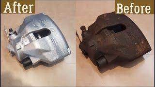 How to rebuild front brake caliper - VW Audi Skoda Seat - New piston and seals (COMPLETE GUIDE)