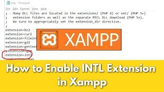 How to Enable INTL Extension in XAMPP