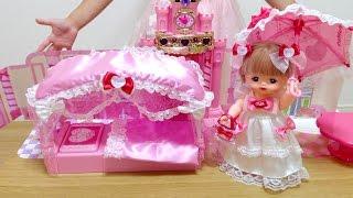 Mell-chan Doll Princess bed and Princess Dress