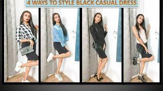 4 ways to style black casual dress | by Sanya