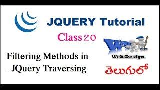 Filtering Methods in JQuery Traversing Telugu 17 | VLR Training  lass 20