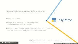 How to Validate HSN/SAC Information online - TallyPrime