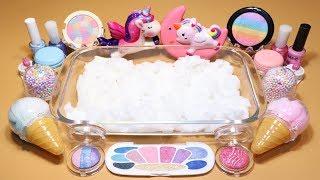 Special Theme Series #1 "Unicorn Slime" Mixing Makeup,Parts,glitter Into Cloud Slime! "Unicorn"