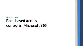 Role based access control in Microsoft 365