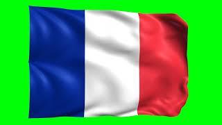 Green screen Footage | France Waving Flag Green Screen Animation | Royalty-Free