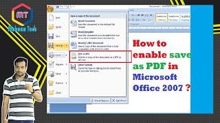 Install PDF Extension For Microsoft Office 2007 Step by Step Download PDF Format MS Office 2007