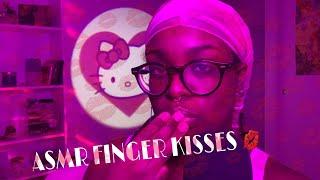 ASMR • Finger kisses  (kiss sounds, mouth sounds, whispers)