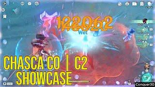 Showcase Chasca C0 | C2 Constellations | Comparison | 5 2 Genshin impact