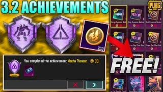 PUBGM 3.2 ALL ACHIEVEMENTS EXPLAINED || POPULARITY BATTLE NEW COINS IS HERE || 3.2 SILVER SHOP ITEMS