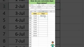 How do you calculate days from dates? #ms #excel #viralshorts #excelshorts #computer  #exceltech