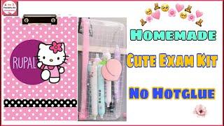 diy cute exam stationery set/diy homemade exam kit/school supplies/homemade exam pad/exam kit making