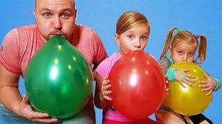 Learn colors with Balloons ! Kids and daddy have fun playtime with color song !