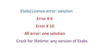 ETABS License Error