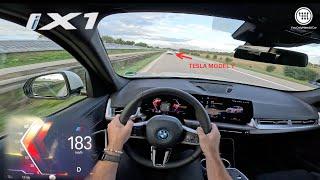 2023 BMW iX1 (313Hp) Top Speed Drive | POV Test Drive | Iconic Sounds