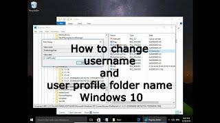 How to change username and user profile folder name Windows 10