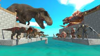 Tyrannosaurus vs Lava Dragon - Dinosaur Battle