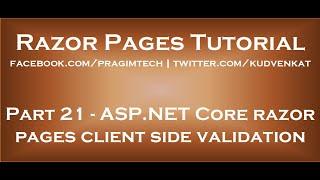 ASP NET Core razor pages client side validation