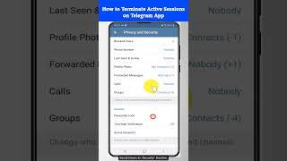 How Do I Terminate Active Sessions in Telegram App #shorts