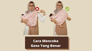 Cara Mencoba Gendongan Bayi Kaos Instan (GEOS) 2in1 Yang Benar Momaz