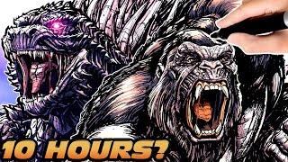 Drawing GODZILLA x KONG in 10 HOURS | 1 HR | 10 MIN | 1 MIN & 10 SECONDS!