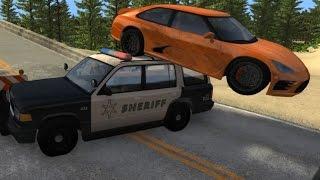 Police Roadblock Jumps, Pursuits & Crashes | BeamNG.drive