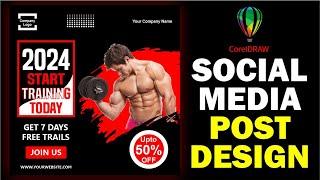 Social Media Post Design in Coreldraw | coreldraw tutorial | KH Graphics