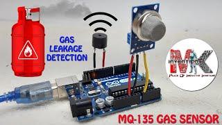 GAS LEAKGE DETECTION SENSOR || MQ-135 GAS SENSOR || ANY GAS LEAKAGE DETECTION